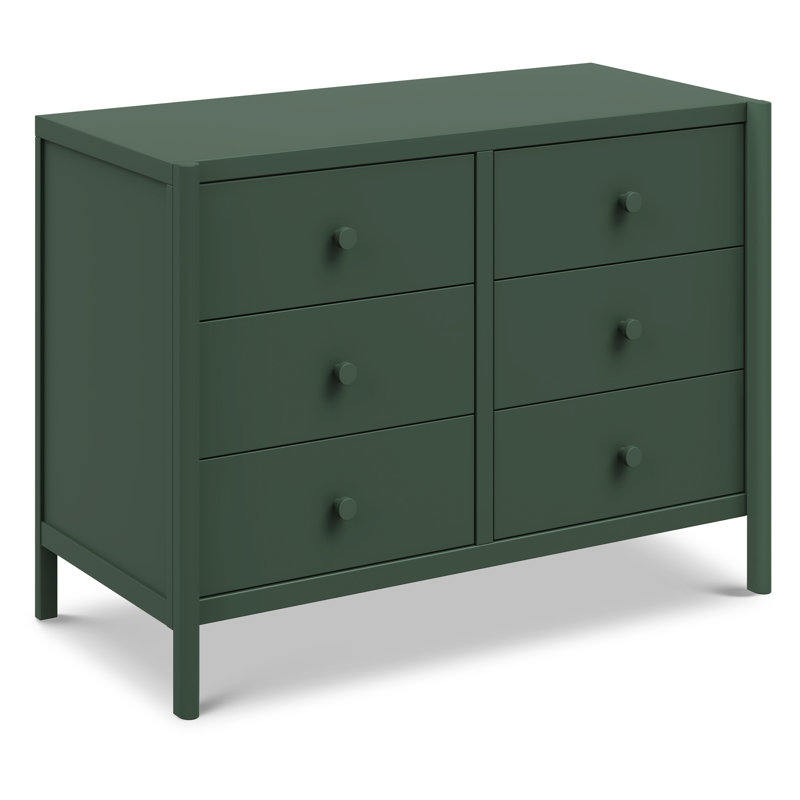 Forest Green Pine 6-Drawer Horizontal Double Dresser
