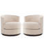 Fauteuil demi-tonneau pivotant en bois massif-886466791