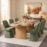 Oval Dining Table Set For 6, Modern Wood Grain Dining Room Set With Upholstered Dining Chairs