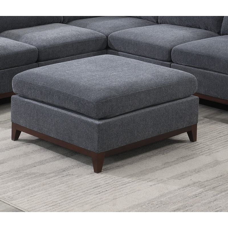 Repose-pieds de salon modulaire en chenille de tissu cendré | Idée de cadeau