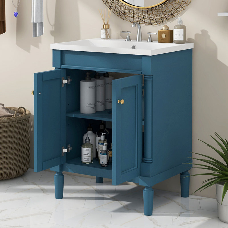 Meuble-lavabo simple 24 po avec plateau en résine Durnan