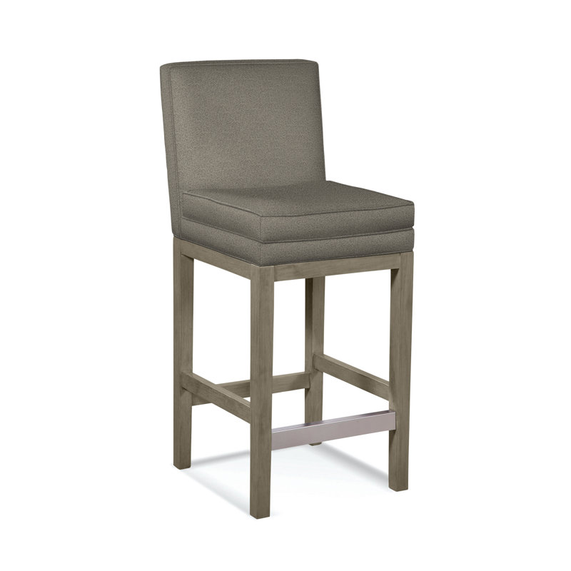 Upholstered Stool, White Sugar Performance; 0863-91, Stone Hearth Finish