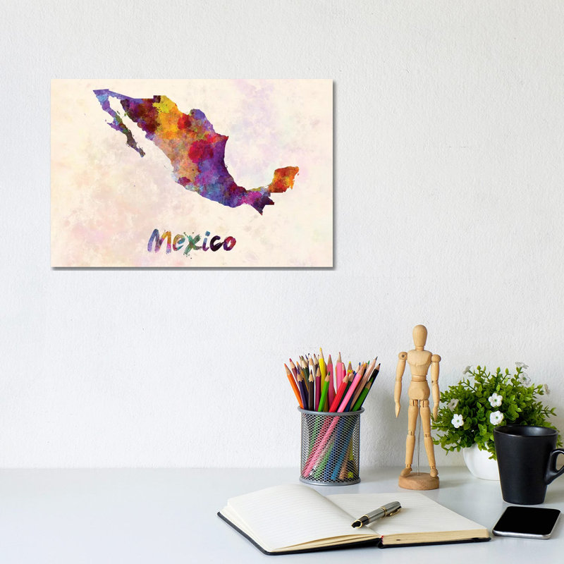 «Mexico in Watercolor» par Paul Rommer, reproduction d'art graphique sur toile tendue, H 8 po x l 12 po x P 0,75 po