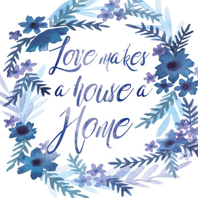 Blue Flower Love - Wrapped Canvas Print