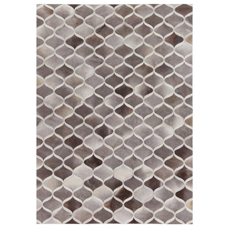 Natural Hide Cowhide Geometric Area Rug