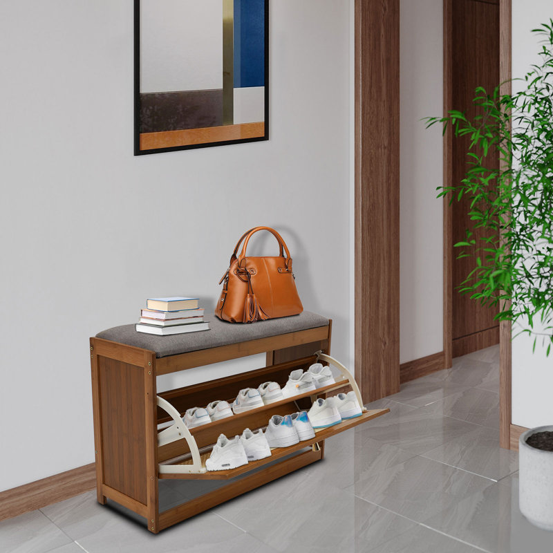 6 paires de rangement pour chaussures, Bois brun foncé