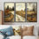 Green Autumn Country Road II - Farmhouse Wall Decor Set