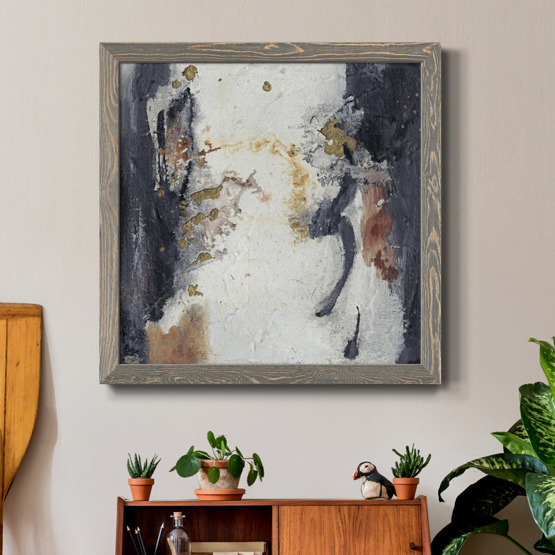 Oriental Garden II - Toile encadrée de qualité supérieure - prête à être accrochée, H 20 po x l 20 po x P 1 po, Encadré gris