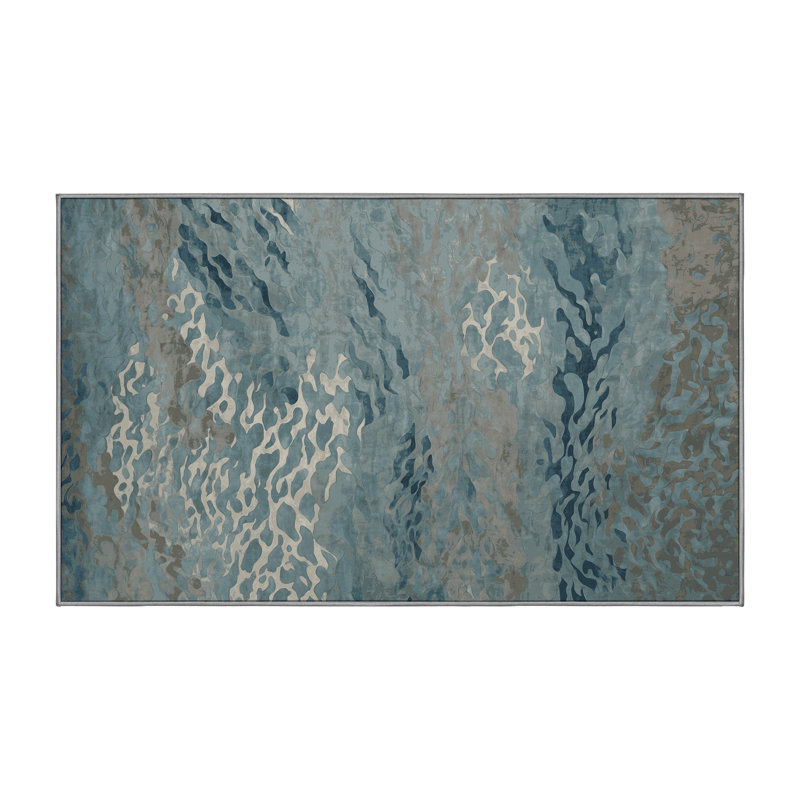 Machine Washable Gray Area Rug, Rectangle 8' x 10'