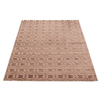 Tapis unique brun clair de 5 pi 2 po x 7 pi 4 po Gabbeh de Kashkuli