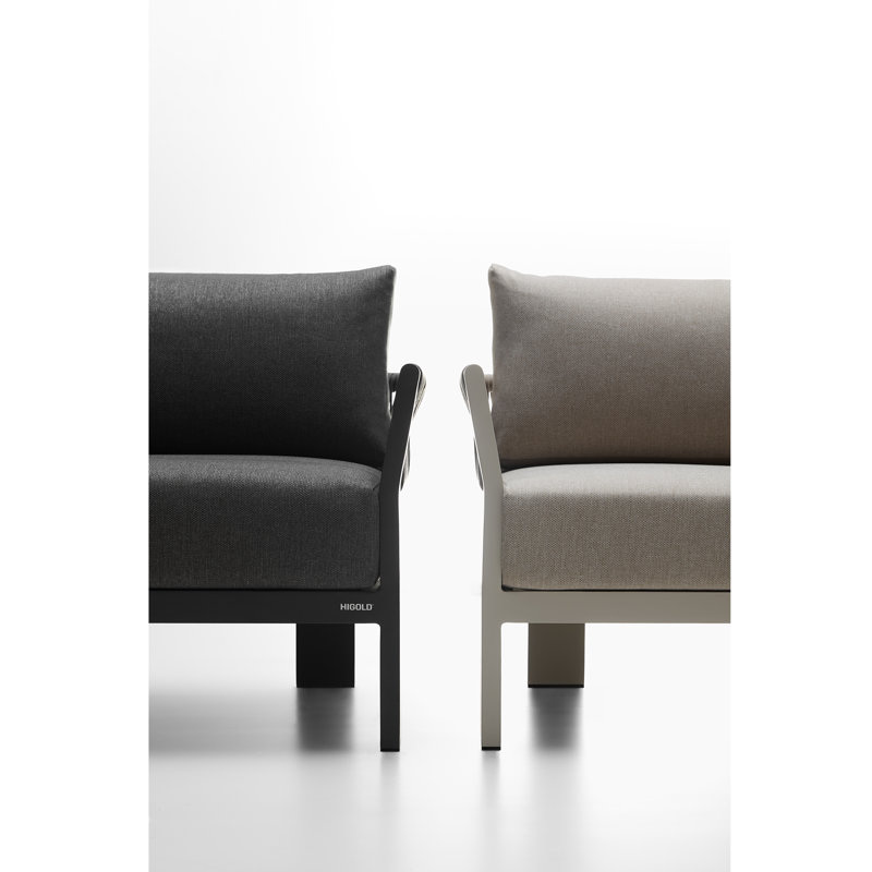 Ensemble de conversation pour 5 personnes avec coussins, Gris foncé