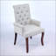 Élégante chaise de salle à manger rembourrée en chenille avec des pieds incurvés en bois massif, parfaite pour le confort et le style dans toute salle à manger.-2015508472