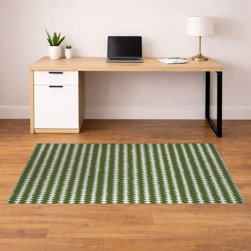 Tapis de bureau Tribal, 72" W x 48" D, Olive Green
