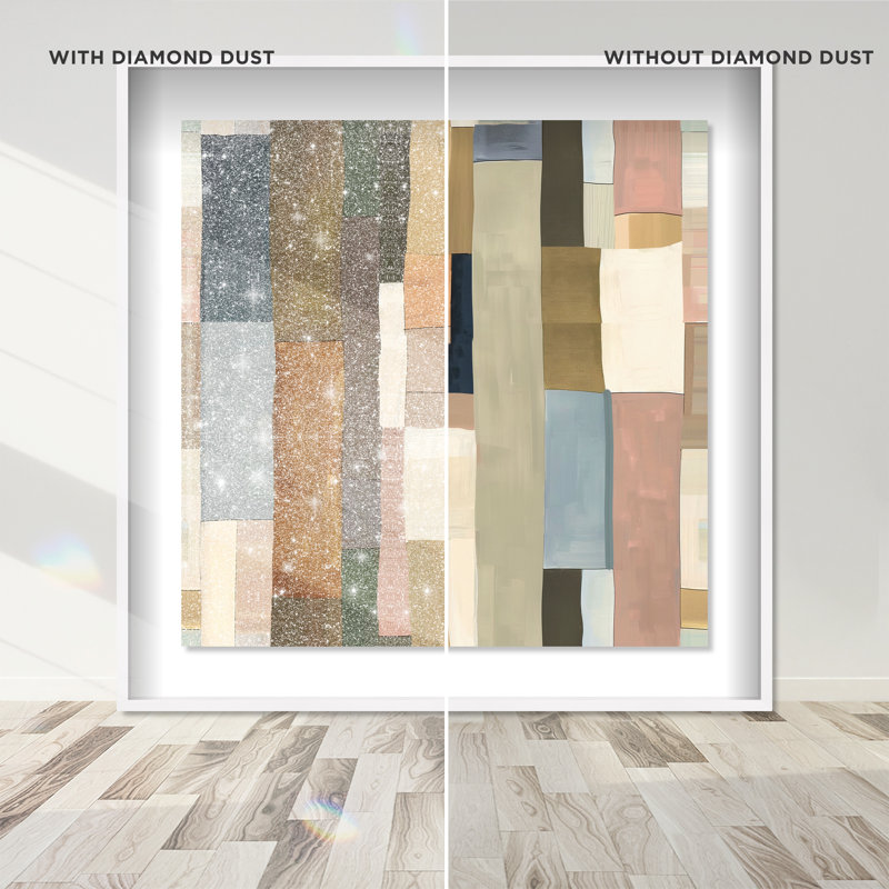 Woven Earthscape Shadowbox Abstract Print by Oliver Gal, Black Frame, 12 x 12, 13.5"H x 13.5"W, White Frame