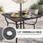 Patio 36 In. Dining Table With Aluminum Tabletop, Umbrella Hole