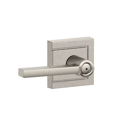 Latitude Satin Nickel Hall/Closet Passage Interior Door Handle Lever With  Collins Trim Grade AAA