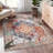 Oriental Tiger Print with Floral Machine Washable Area Rug-116465963