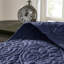 Couvre-lit réversible bleu marine simple - Rembourrage en coton prélavé pour une chambre à coucher apaisante avec un confort durable