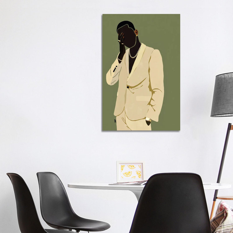 "Pierre" par Bria Nicole, impression d’art graphique, H 18 po x l 12 po x 1,5 po, Toile tendue, Pas de tapis