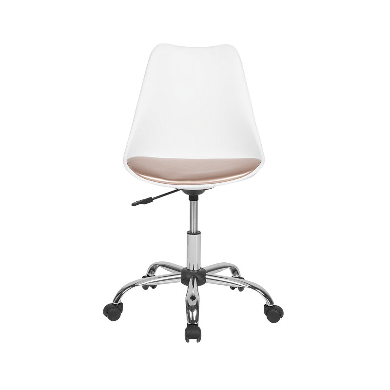 17 Stories Acyee Office Chair, White/Brown