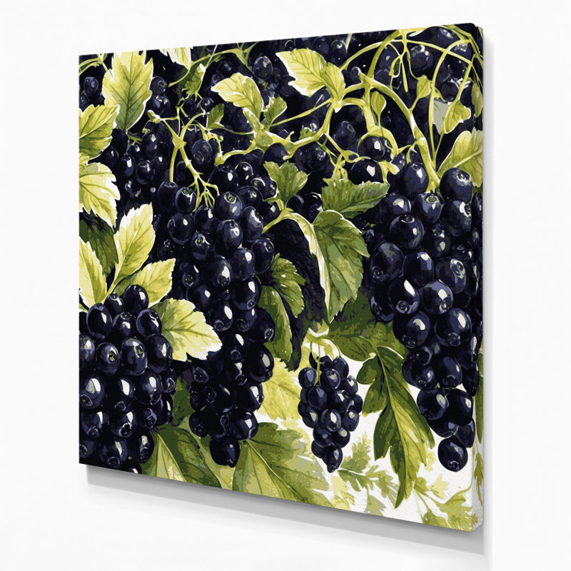 Fruit, groseille, art mural sur toile mauve, H 8 po x l 8 po