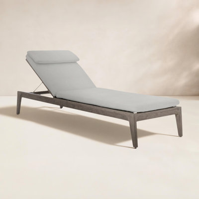 Ibiza 83.9" Long Teak Single Chaise with Cushions