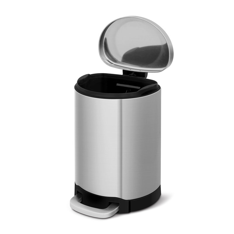 3.2 Gallon Brushed Stainless Steel Step-On Trash Can