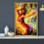 Portrait de femme passionnée danseuse, impressions sur toile colorées pour le décor de chambre à coucher de salon-104074528-104074527