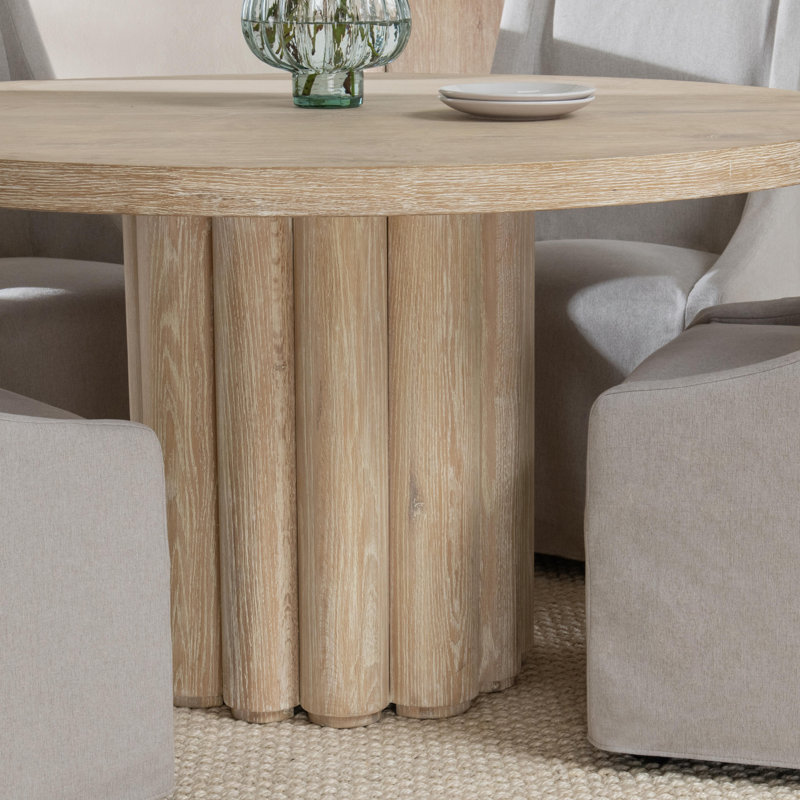Tiber Round Dining Table, White Wash
