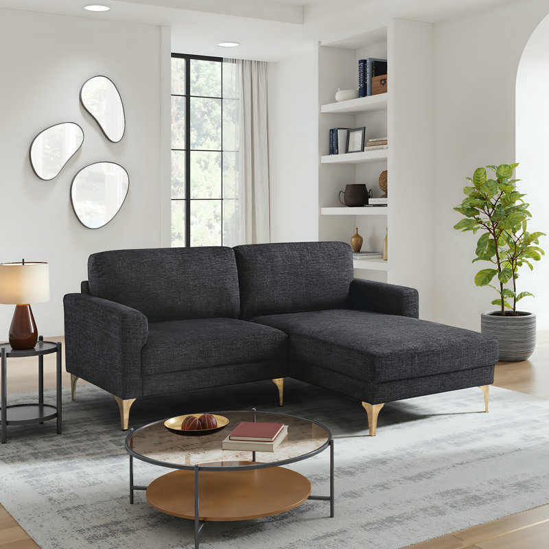 Canapé modulaire réversible 83,5 po Lucianne, Polyester noir