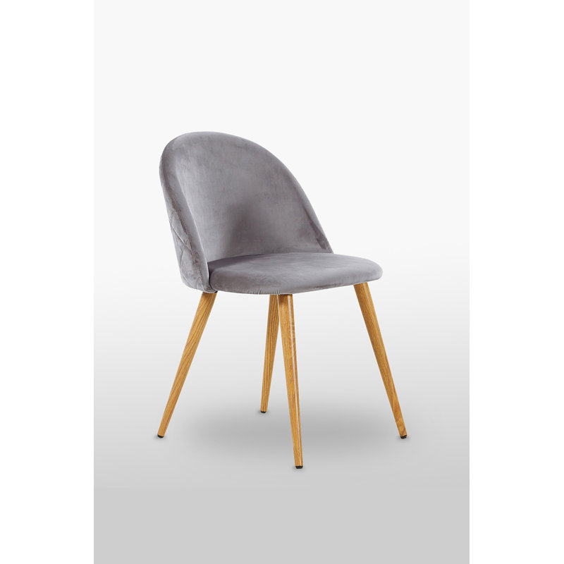 Assael Modern Velvet Dining Chair - Ergonomic Upholstered Curved Back with Solid Wooden Legs - Side Chair for Kitchen Living Room Dining Room - Single
