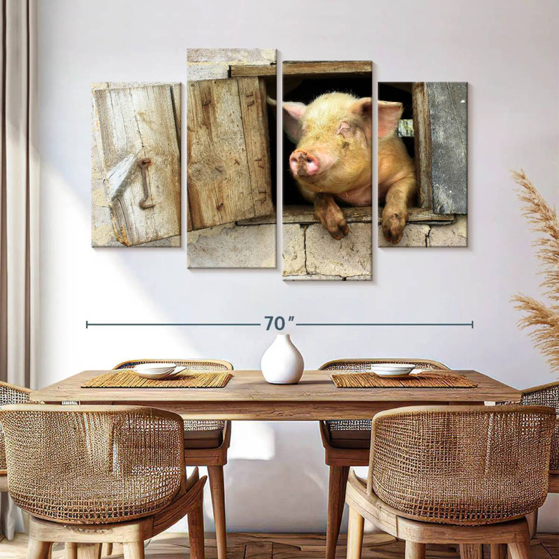 Brampt Smiling Pig, 42"H x 68"W