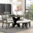 5-Piece Rustic Charm Round Dining Set With 3 Upholstered Chairs And Curved Bench-725460852
