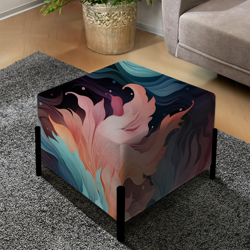 Motif tropical Coral Illusion - repose-pieds carré tropical