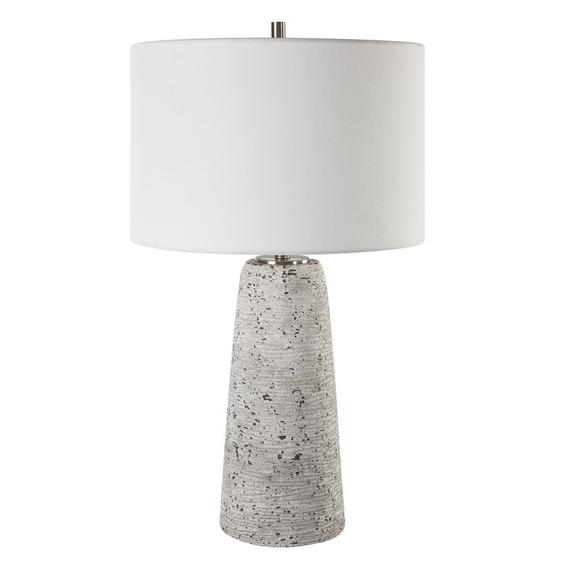 Atziri Ceramic Table Lamp, White, White