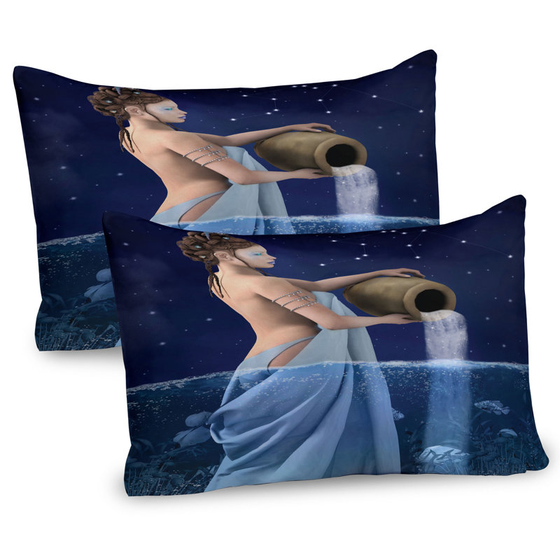 Ensemble de 2 taies décoratives pour le zodiaque Ambesonne - Verseau 13358, H 20 po x l 26 po