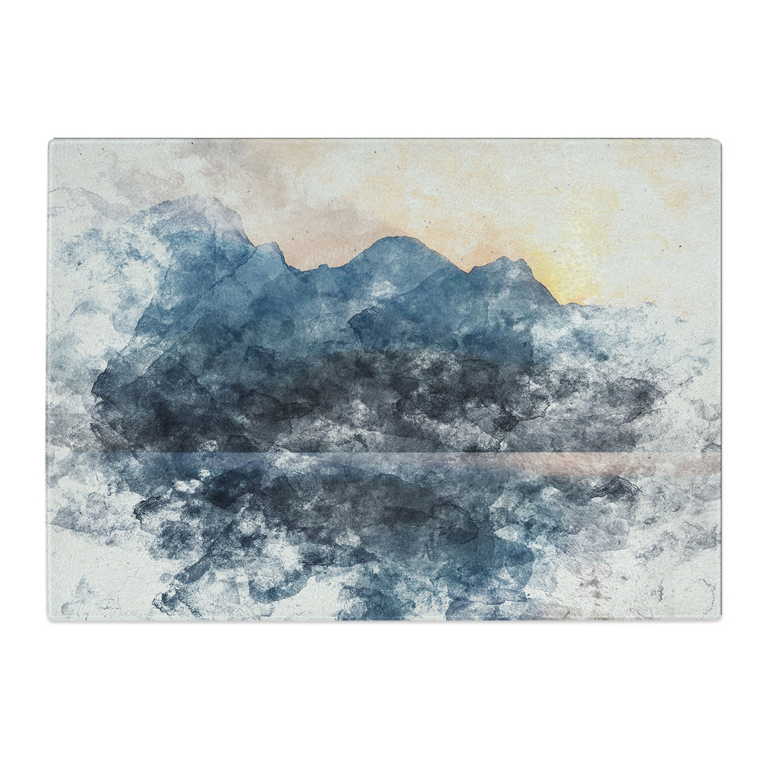 Tempered Glass Sunrise over the Mountains Abstract Chopping Board