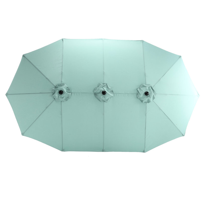 Double Sided Patio Umbrella. Large Rectangular. 100% Fabric. Easy Stop Function. Ideal For Garden, Poolside, Backyard Spot Outdoor Umbrella Rectangular - . Canopy. Effortless Shutting