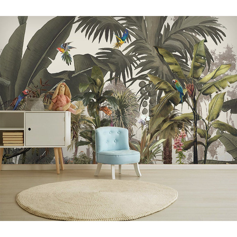 Papier peint amovible tropical exotique, L 98,04 po x l 150 po