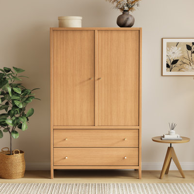 Versatile Standing Wardrobe With Dual-Drawer Storage