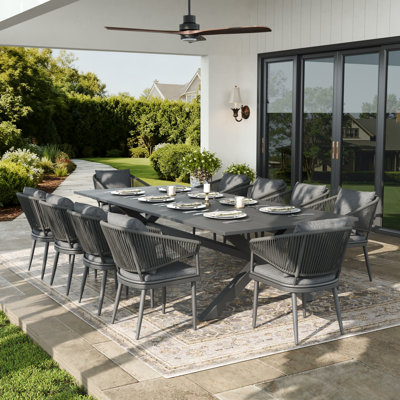 Rectangular Outdoor Dining Set With Cushions
