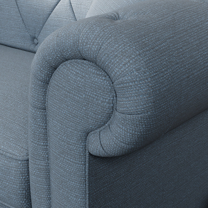 Ellrich 3 Seater Corner Sofa , Deep Blue, Washed Oak