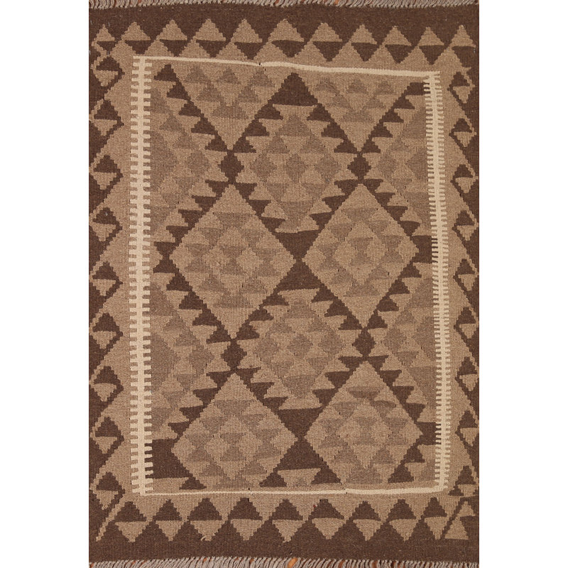 Reversible Kilim Wool Area Rug 3x5