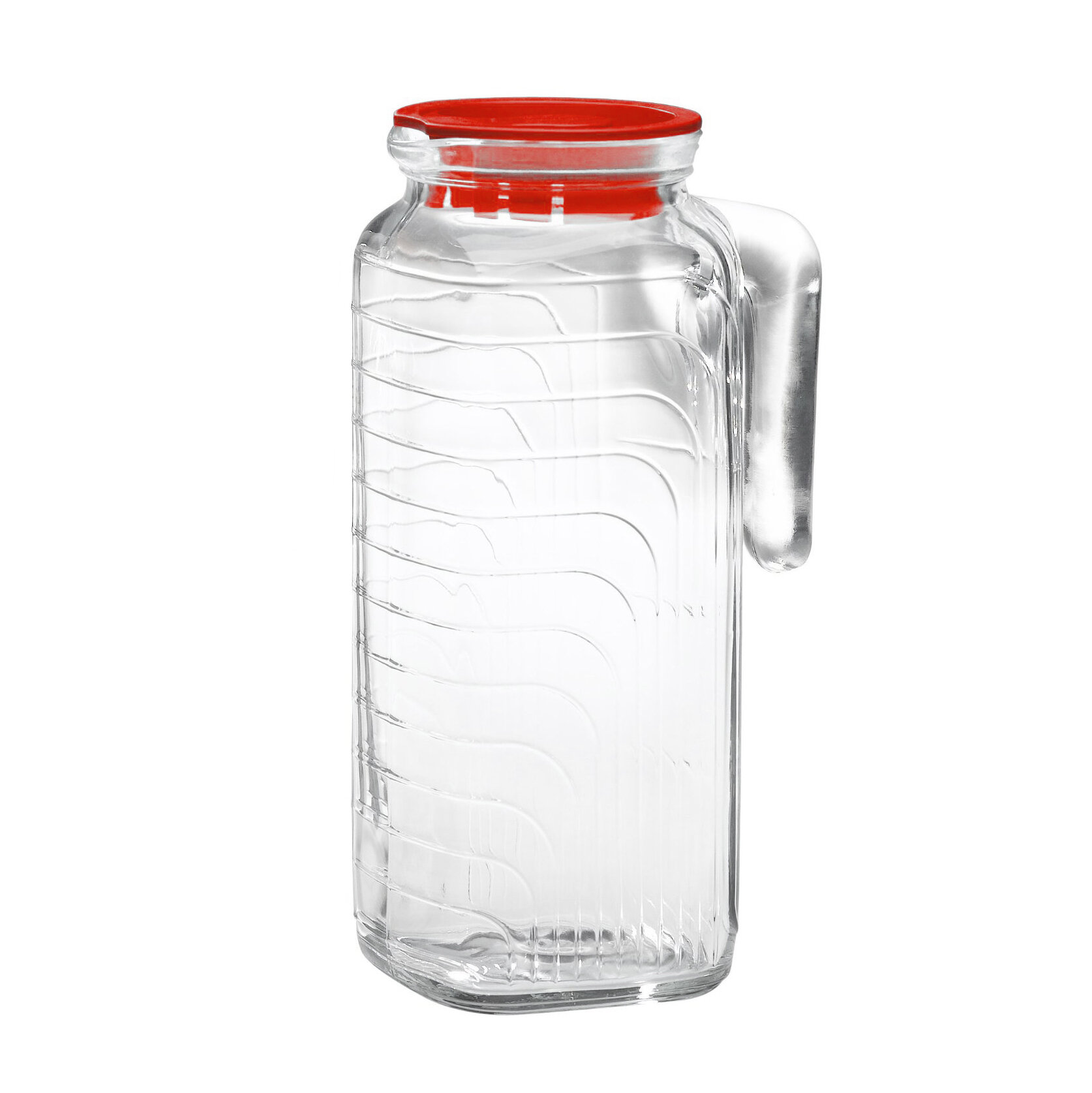Hali Glass Carafe Bottle Pitcher with 6 Lids - 35 oz - Set of 4 | JoyJolt