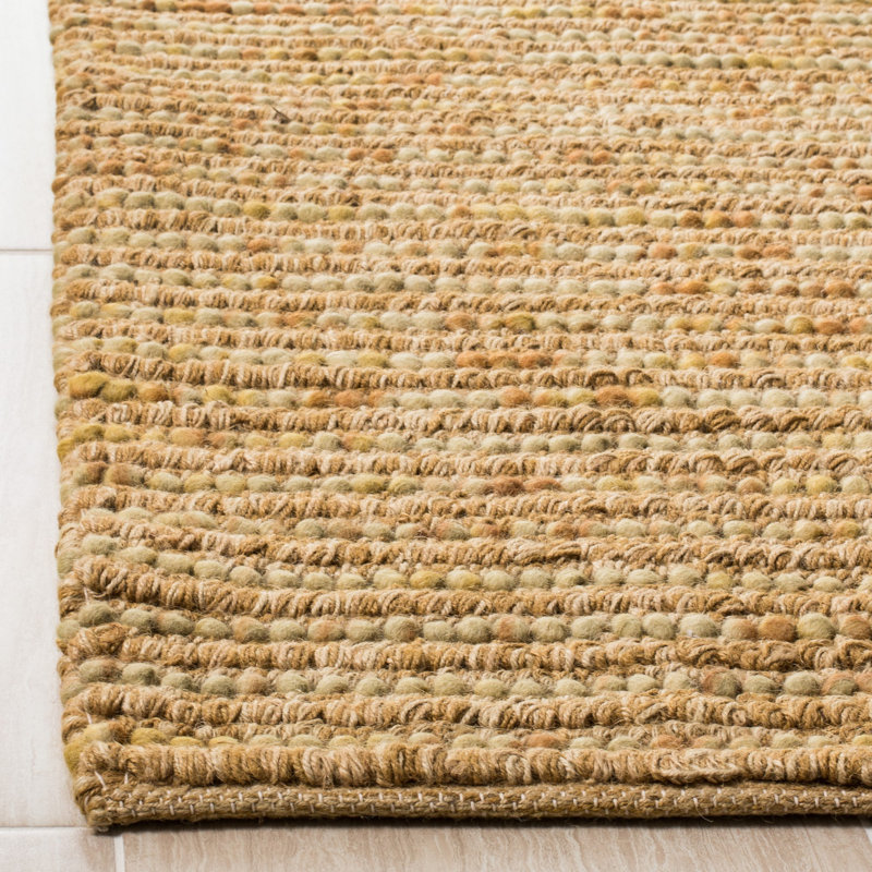 Tapis doré tissé à plat à la main Ferrera, Rectangle 4 pi x 6 pi