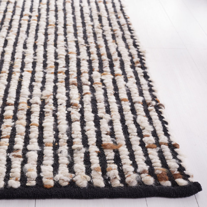 Tapis rayé en laine / jute Rynesha, Rectangle 9 pi x 12 pi