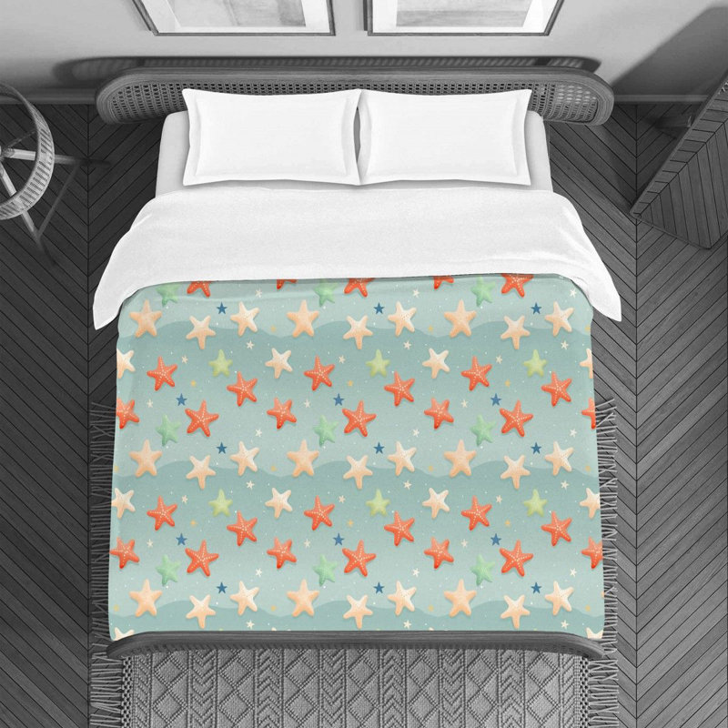 Beach Starfish Duvet Cover, Queen Duvet Cover