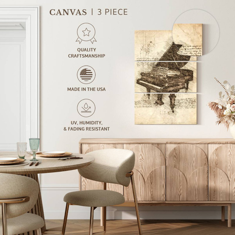 Old Grand Piano, 38" H x 24" W