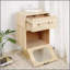Table d'appoint rotative avec rangement en bois aggloméré, couleur naturelle, idéale pour une décoration moderne et ludique