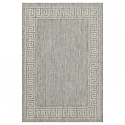 Silver 7 Ft. 10 In. X 10 Ft. 3 In. Indoor/Outdoor Area Rug
